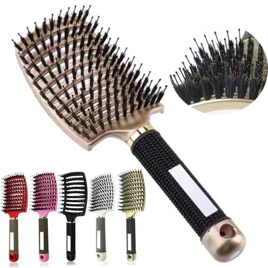 Hair Brush Scalp Massage Comb Hairbrush Bristle&Nylon Women