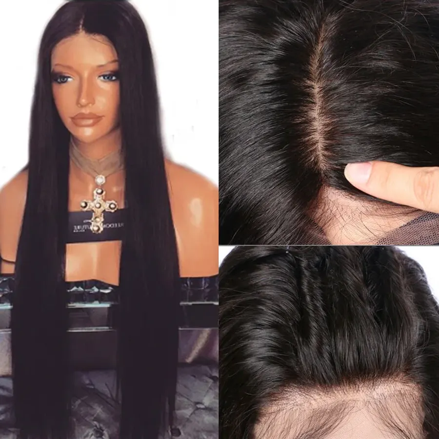 Silky Straight Silk Base Full Lace Wigs 100% Brazilian Human