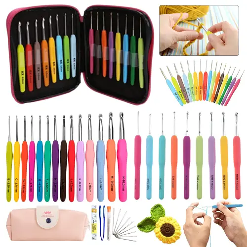 9/14/16PCS Crochet Hooks Kits with Storage Bag Soft Handle