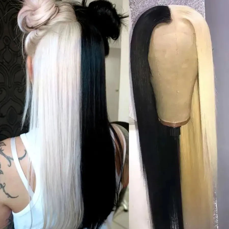 613 Blonde Straight Lace Front Human Hair Wigs Oreo Colored