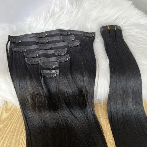 Raw Unprocessed 100g 7Pcs/Set Seamless Clips in #1B Natural