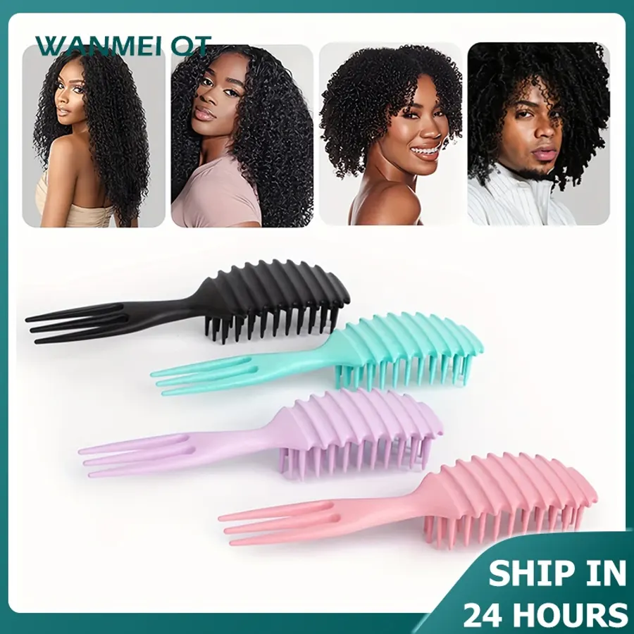 3-in-1 Candy Curly Hair Brush - Gentle Detangling Styling