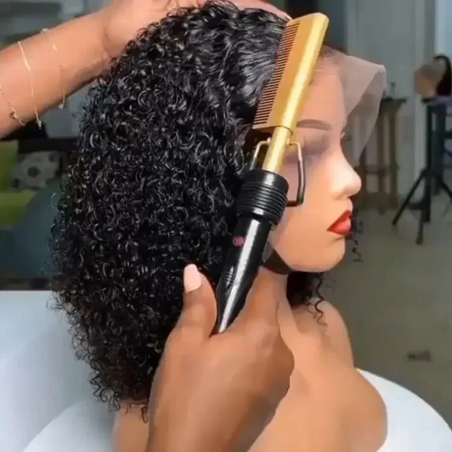 Glueless Wigs 100% Human Hair Ready To Wear Kinky Curly Short