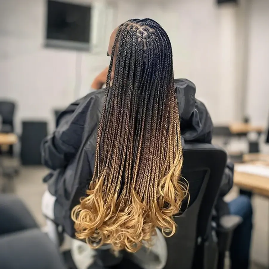 Ombre Brown to Blonde French Curl Crochet Braids 14”18”24”