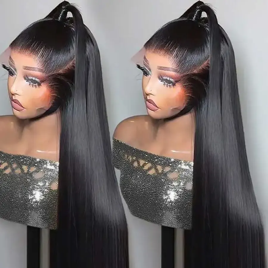 13x6 Lace Front Wig Human Hair Bone Straight Transparent