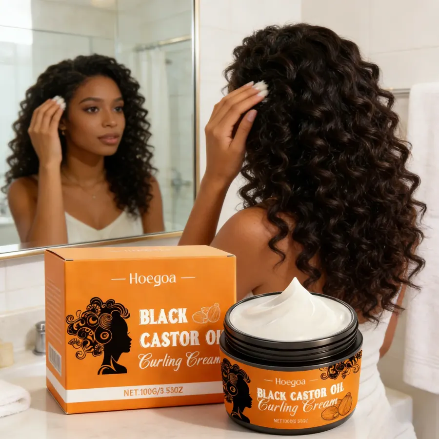 Black Castor Oil Curly Hair Styling Cream Moisturizing Frizz