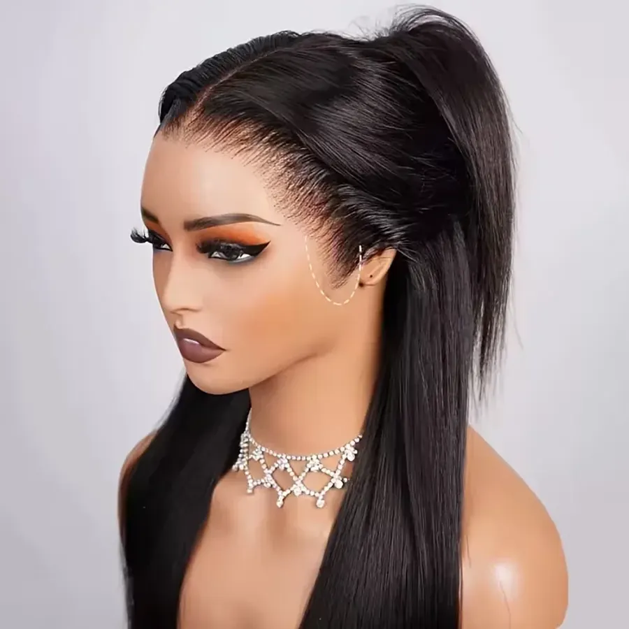 Straight Human Hair Wig 360 Full Lace Wigs Indian Virgin Hair