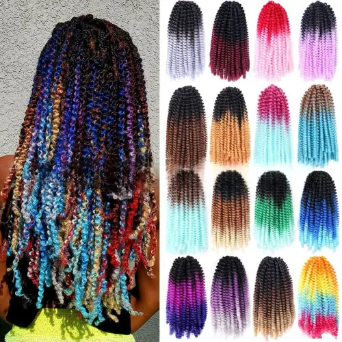 Spring Twist Synthetic Crochet Braiding Hair 8 Inch Afro