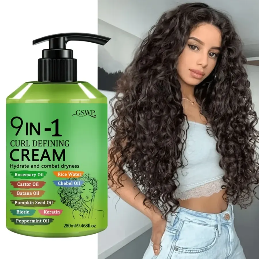 GSWP 9-in-1 Moisturizing Curl Styling Cream Gently Cares for Hair