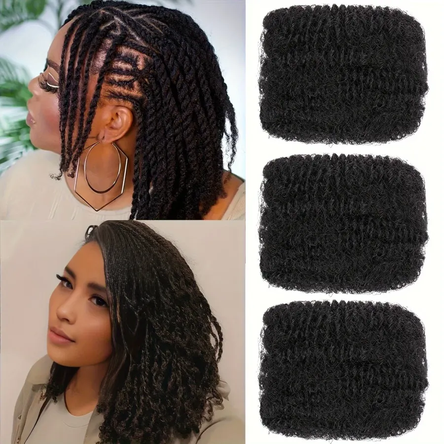 Afro Kinky Curly Braiding Bulk Hair for Braiding Twists Afro