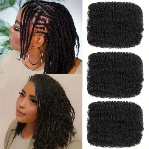 Afro Kinky Curly Braiding Bulk Hair for Braiding Twists Afro